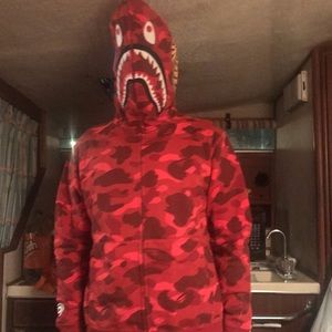 BAPE/THE BATHING APE ZIP UP HOODIE LARGE